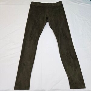 Hale Bob Olive Faux Suede Leggings Size L‎ Stretch Pull-On Pants